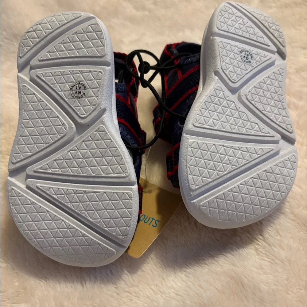 Navy and Red Sandals - Size 6 Medium